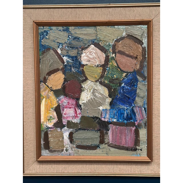 Gösta Flack, Family, 1960s, Oil Painting on Canvas, Framed For Sale - Image 9 of 11