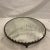 Antique beveled mirror plateau for a centerpiece with decorative brass trim and feet