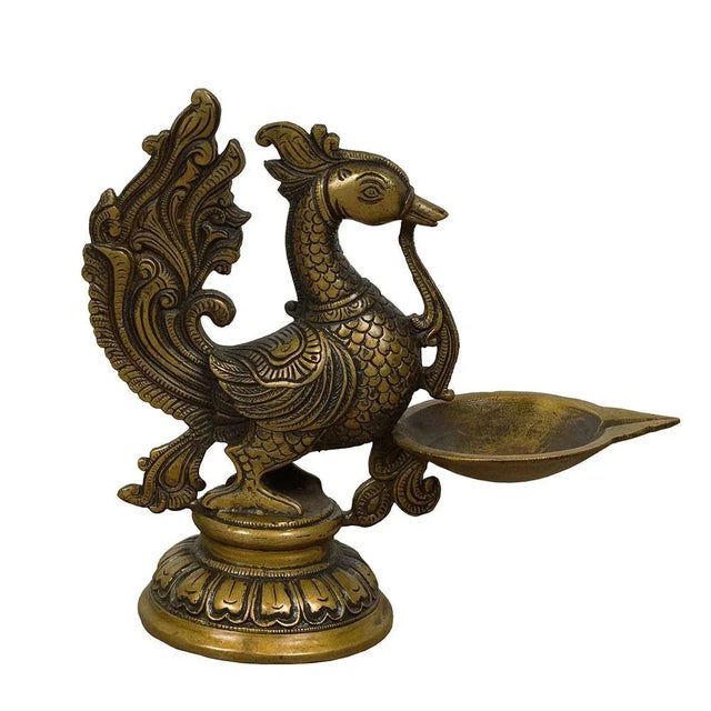 Early 20th Century Vintage Chinese Brass Oil Lamp/Candleholder Chairish