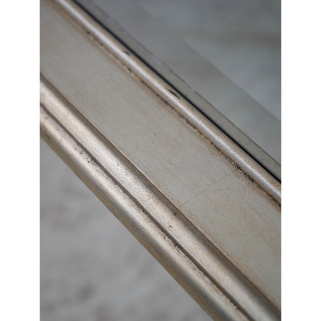 Glass Modern Hollywood Regency Square Silver Leaf Coffee Table For Sale - Image 7 of 13