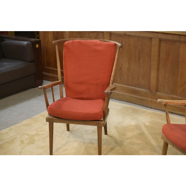 1960s Vintage Fan-Shaped Armchairs from Baumann, 1960s, Set of 2 For Sale - Image 5 of 7