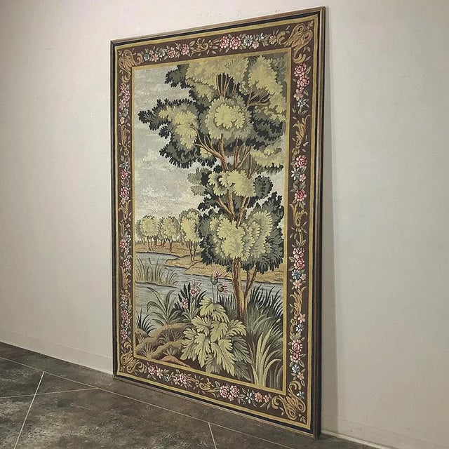 Realism Antique Flemish Oudenaarde Style Framed Wool Tapestry For Sale - Image 3 of 12