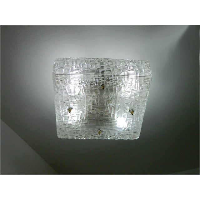 Square Ice Glass Ceiling Lamp by J.T. Kalmar, 1960s For Sale - Image 8 of 10