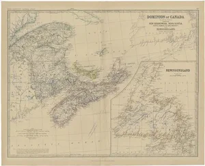 Antique Map of Eastern Canada, 1882