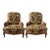 Mid 20th Century Mocha Mousse Chinoiserie Upholstery Bergere Chairs - a Pair For Sale