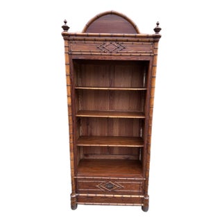 19th Century French Faux Bamboo Bookcase For Sale