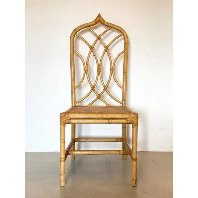 Wicker and Bamboo Chair, 1970s, in Very Good conditions. Designed 1970 to 1979