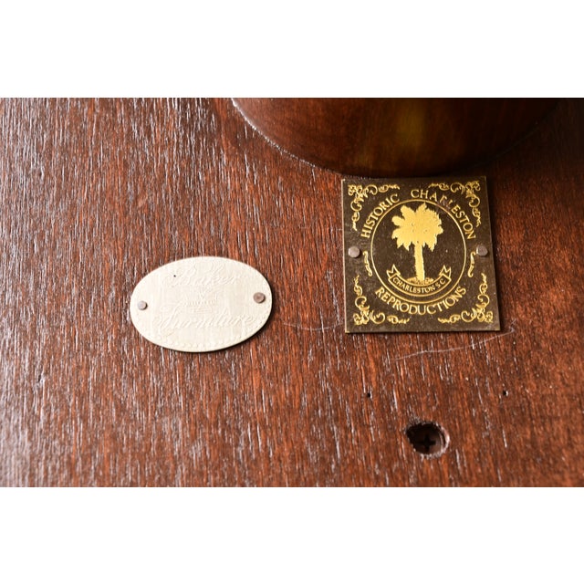 Baker Furniture Historic Charleston Georgian Banded Mahogany Double Pedestal Extension Dining Table, Newly Refinished For Sale - Image 12 of 13