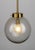 Ramus, Midcentury style Pendant, Satin Brass, Gently brushed and lacquered brass, Clear Bubbled Hand crafted glass,...