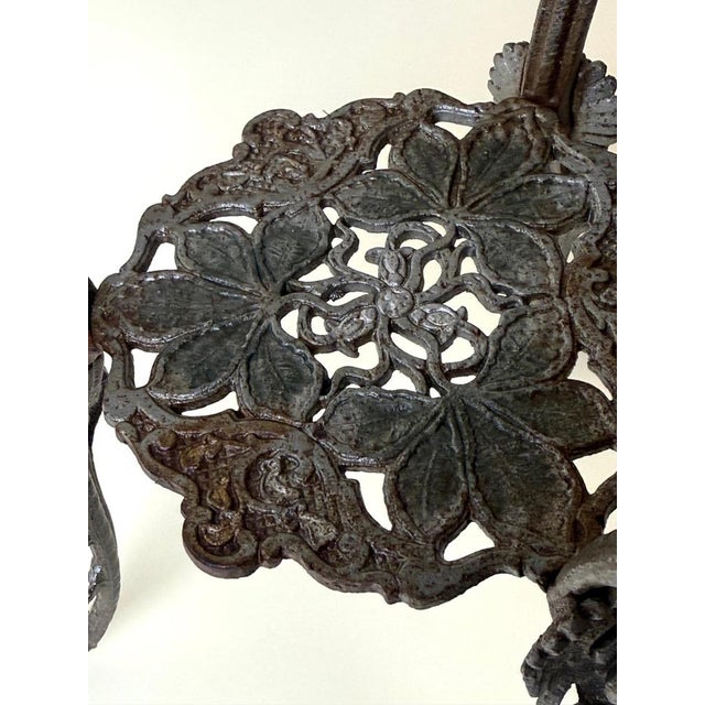 Art Nouveau Cast Iron Plant Stand with Chestnut Leaves, 1880s For Sale - Image 10 of 16