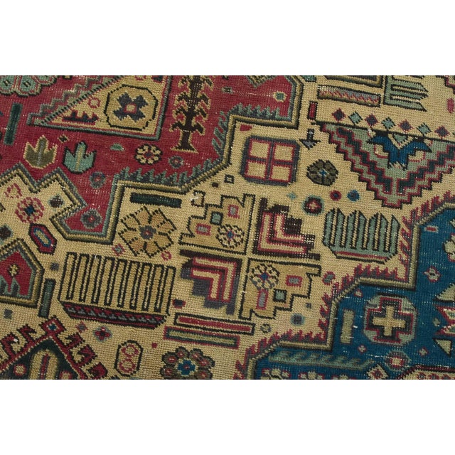 Tabriz Rug 9’8” X 11’8” Pink Wool Vintage Distressed Hand-Knotted Carpet For Sale - Image 4 of 16