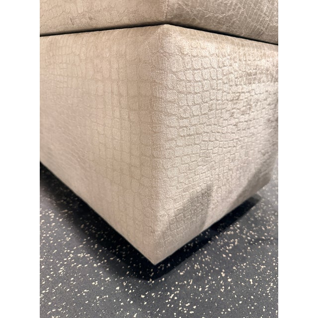 Champagne Velvet Crocodile Storage Bench For Sale - Image 4 of 9