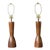 Sculptural Pair of Mid Century Modern Solid Staved Walnut Lamps For Sale
