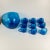 Mid-Century Modern Cobalt Blue Bubbled Glass Punch Set in the style of Biot, 1970, Set of 10 For Sale - Image 3 of 14
