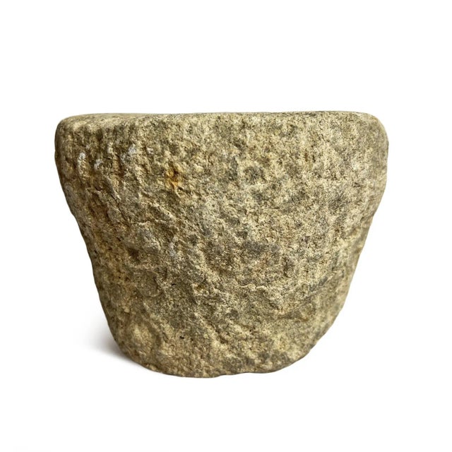 Small vintage rustic hand chiseled granite stone bowl for indoor or outdoor use/display. Beautiful rough texture and each...
