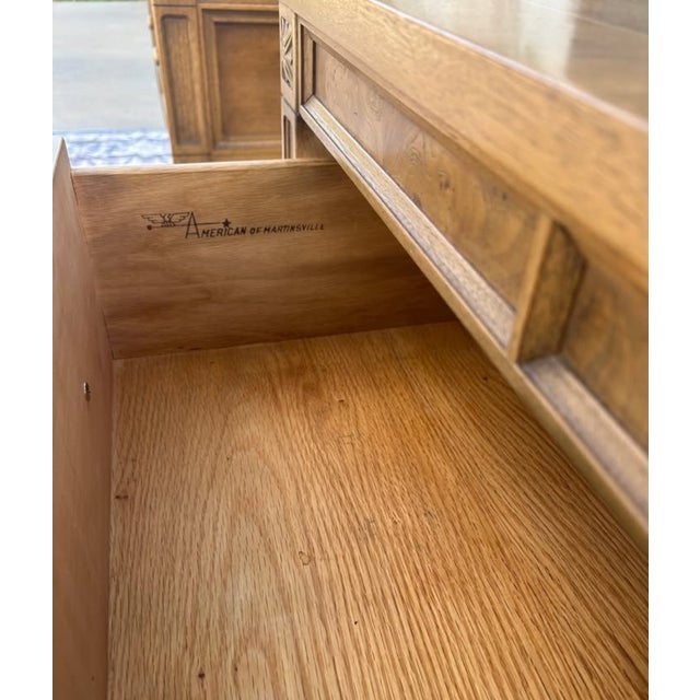 Wood 1950s American of Martinsville Burled Wood End Tables-Pair For Sale - Image 7 of 13