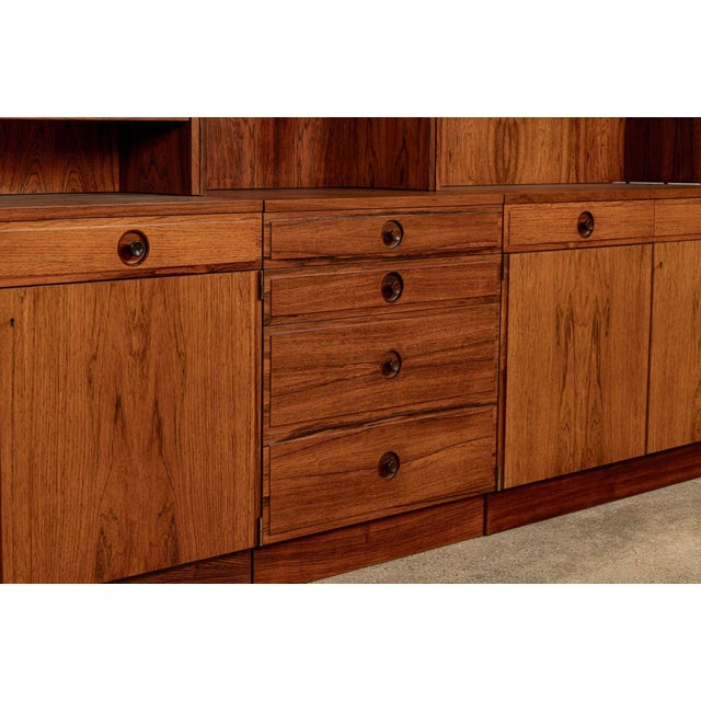 Brown Mid-Century Modern Swedish Rosewood Wall Unit Bookcase by Bertil Fridhagen for Bodafors, 1960s For Sale - Image 8 of 18