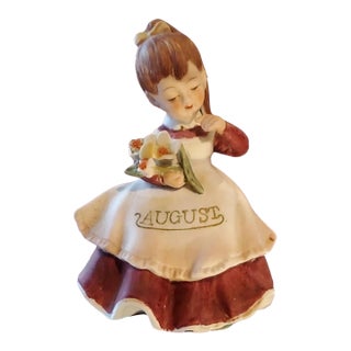 Vintage Geo. Z. Lefton August Birthday Girl Figurine Kw4200 – Hand-Painted Japan For Sale