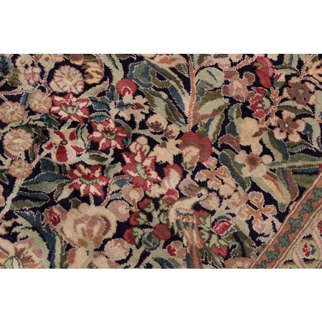 Art Nouveau 1990's Pak-Persian Blue/Gold Wool Rug - 9'2'' X 12'1'' For Sale - Image 4 of 9