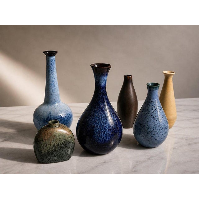 Miniature Vases by Gunnar Nylund for Rörstrand, 1950s, Set of 6 For Sale - Image 3 of 11