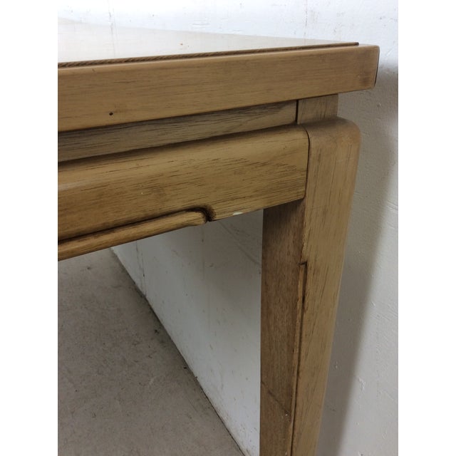 Brown Mid Century Modern Dining Table With Limed Walnut Finish and 3 Leafs For Sale - Image 8 of 18