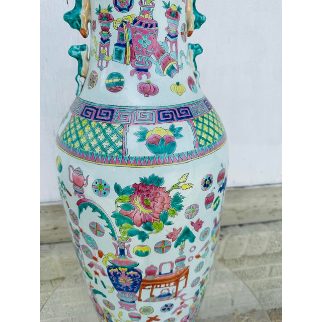 Chinoiserie Large Vintage Chinoiserie Vase For Sale - Image 3 of 9