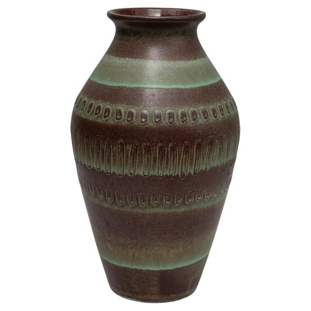 20th Century German Mid-Century Modern Gray and Brown Ceramic Vase For Sale - Image 9 of 18