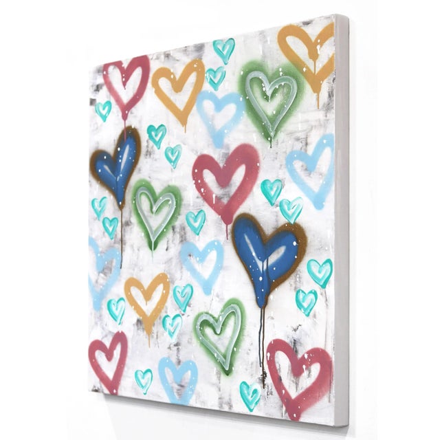 Soft Street Art Graffiti Painting Urban Hearts "Happiness Arises" Original Artwork by Amber Goldhammer For Sale In Los Angeles - Image 6 of 9