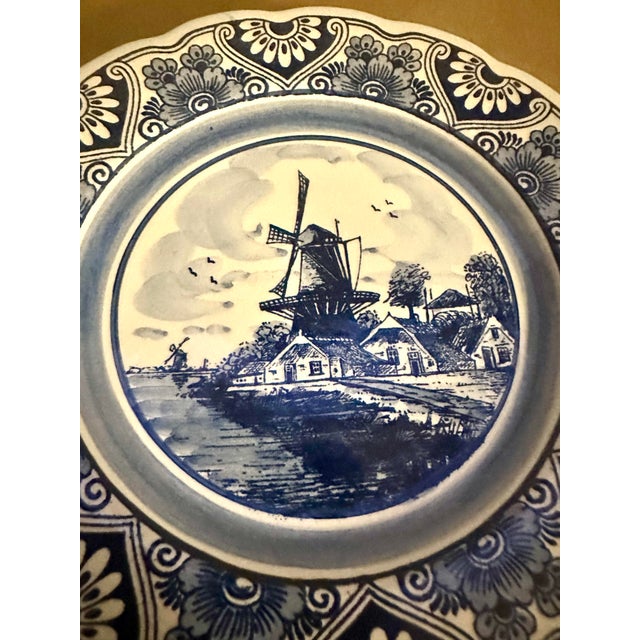 Vintage Delft Decorative Scalloped Wall Plate For Sale - Image 10 of 10