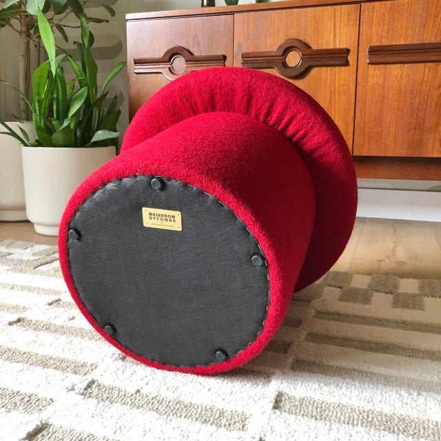 Mushroom Ottoman in Goji Wool For Sale - Image 10 of 11