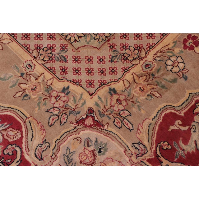 Shabby Chic Shabby Chic Pak-Persian Green/Lt.red Wool Rug - 8'0'' X 10'3'' For Sale - Image 3 of 9