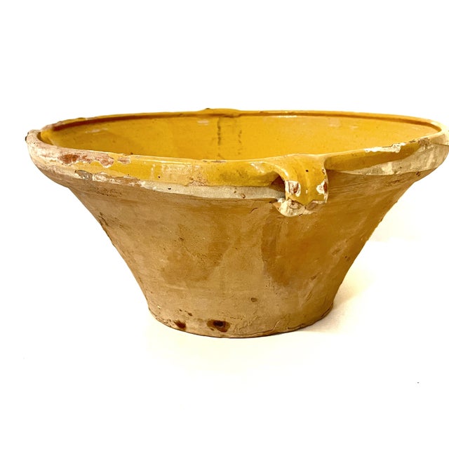 Late 19th Century Large Antique French Earthenware Tian Bowl With Honey Glaze For Sale - Image 5 of 9