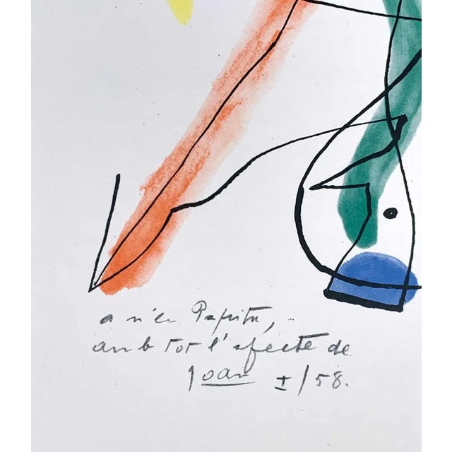 Mid-Century Modern Joan Miro Original Lithograph Inscribed Dedication w/Cat.Ref C56 For Sale - Image 3 of 5