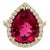 7.75 Ct Natural Rubellite & Diamond Ring Size 6 For Sale
