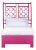 Lattice Back Platform Bed Twin Extra Long, Hot Pink For Sale