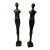 Vintage Pair of Iron Giacometti Inspired Figures on Marble For Sale