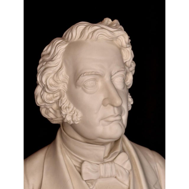 Rare EXTRA LARGE Antique Parian CHARLES SUMNER Bisque Portrait Bust Statue For Sale - Image 14 of 18