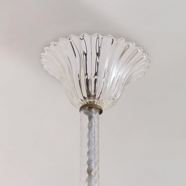 1930s Italian Murano Glass Basket Pendant Attributed to Barovier & Toso For Sale In Chicago - Image 6 of 10