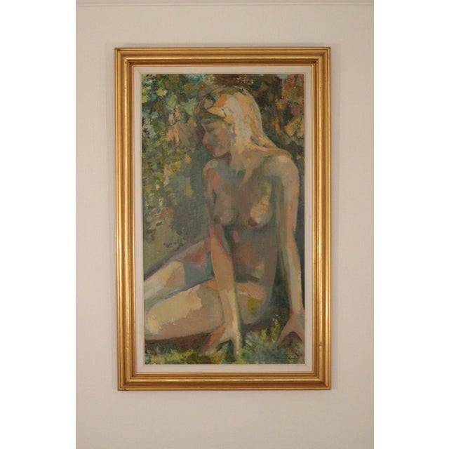 Bernhard Petersen, Seated Woman, 1994, Oil on Canvas, Framed For Sale - Image 8 of 17