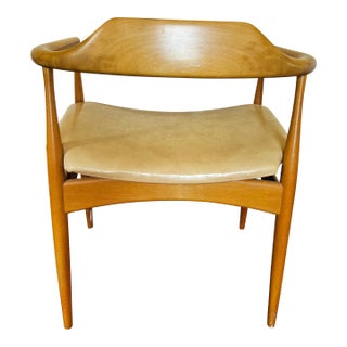 Vintage MCM Beautiful European Sculpted Wood Side Chair, All Original. For Sale