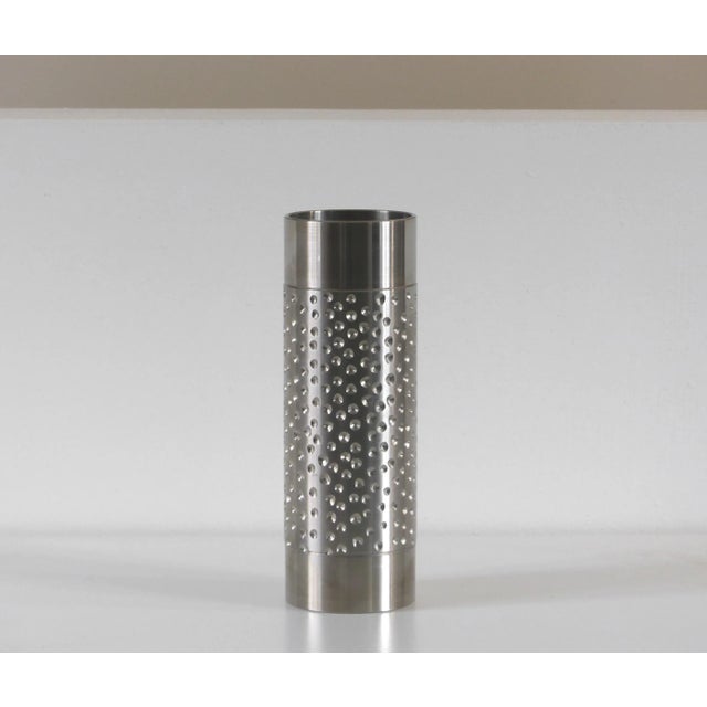 Vintage Brutalist Steel Vase, 1970s For Sale - Image 6 of 6