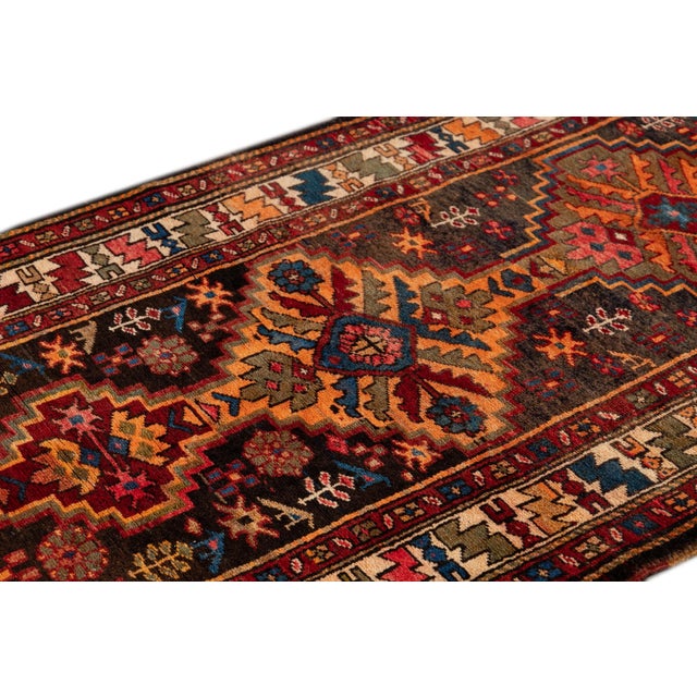 Mid 20th Century Colorful Vintage Malayer Handmade Wool Runner For Sale - Image 5 of 10