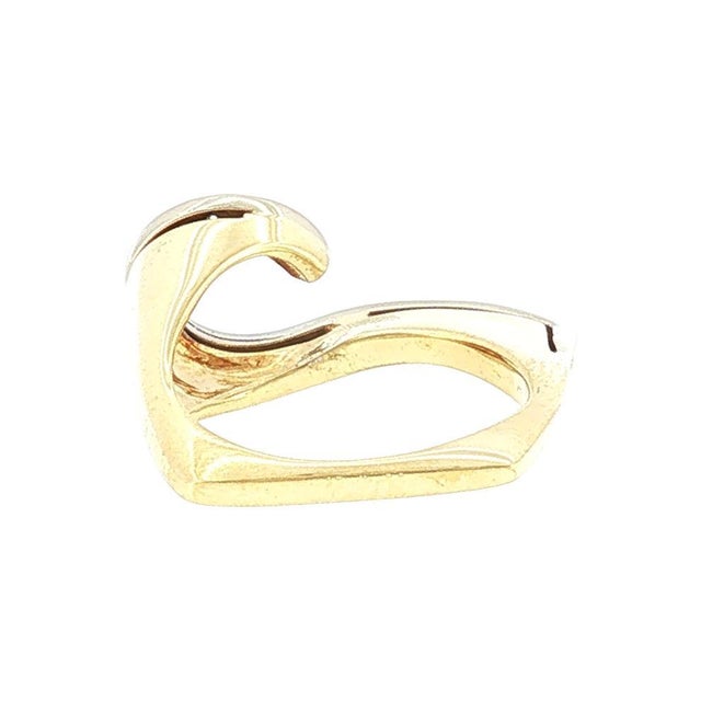 Modern Late 20th-Century 18 Karat Two Tone Diamond Question Mark Ring For Sale - Image 3 of 7