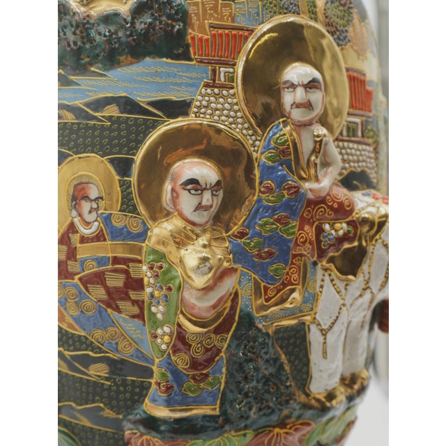 Satsuma Japanese Vintage Ceramic Vase For Sale - Image 4 of 10
