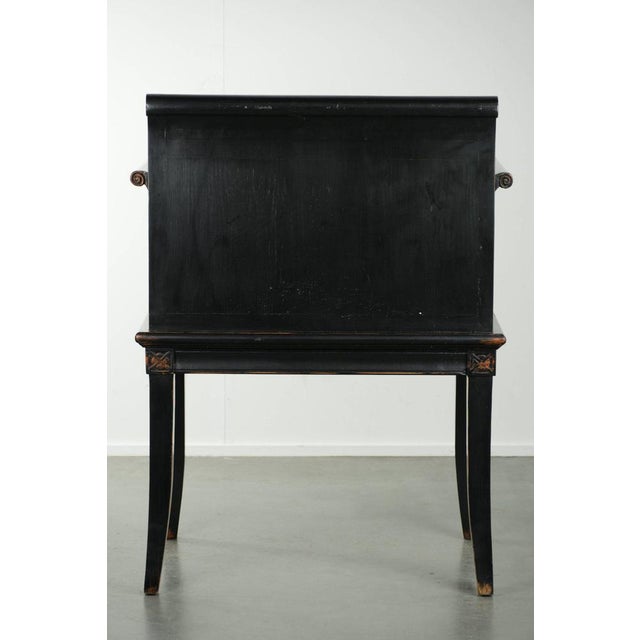 20th Century Asian Style Black Wooden Armchair For Sale - Image 4 of 15
