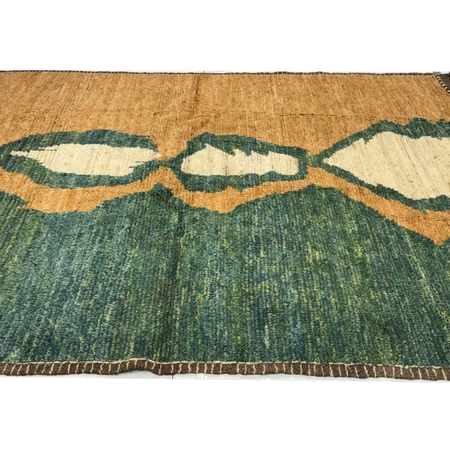 Army Green Multi Color Fine Hand Knotted Moroccan Rug For Sale - Image 8 of 10