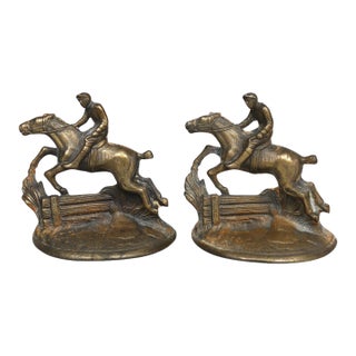 1920's ‘Whipper In’ Hubley Mfg. Co Cast Iron Bookends, a Pair For Sale