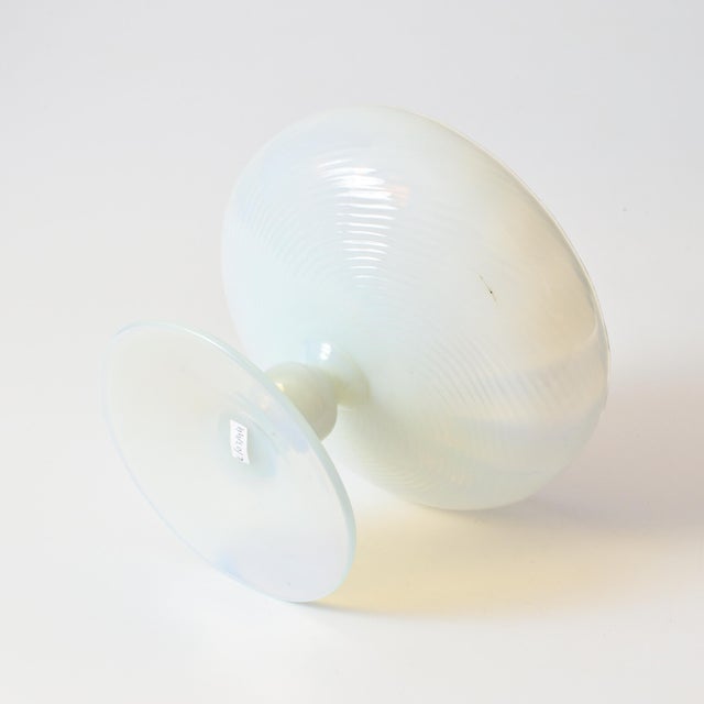 Vintage Italian Opaline Glass Pedestal Bowl, 1960s For Sale - Image 10 of 11
