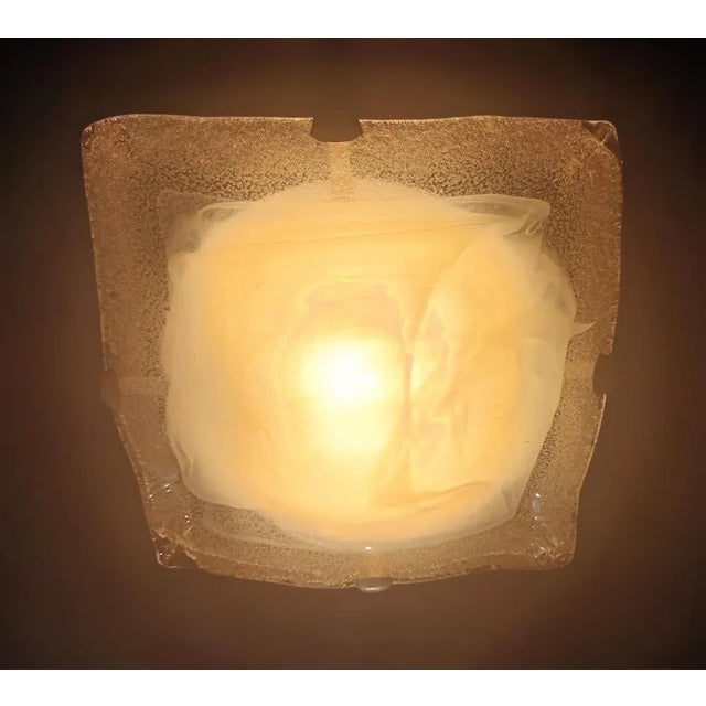 1960s Milky White Square Murano Flush Mount For Sale - Image 6 of 7