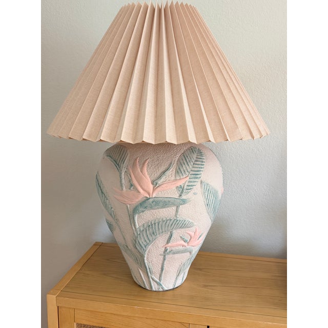 Vintage Hollywood Regency Sculptural Bird of Paradise Plaster Table Lamps – a Pair For Sale In Naples, FL - Image 6 of 6